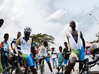 Team Rwanda ride into town from the “land of a thousand hills’