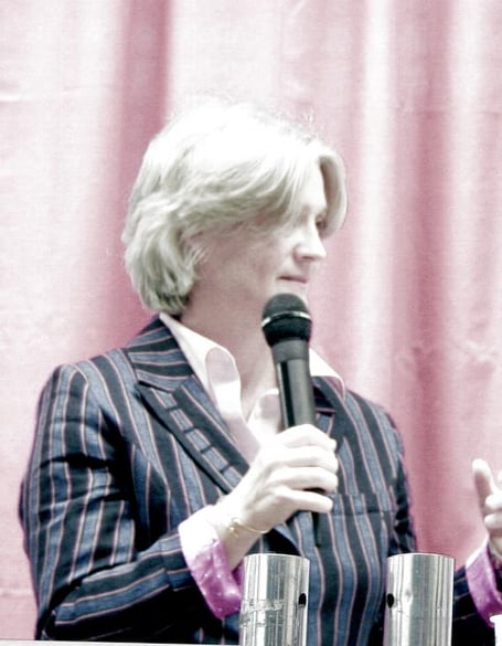 Penelope Fillon speaking at Abergavenny Food Festival in 2009