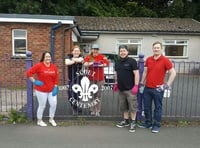 Vodafone stall help out with scout hut refurbishment