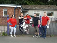 Vodafone stall help out with scout hut refurbishment