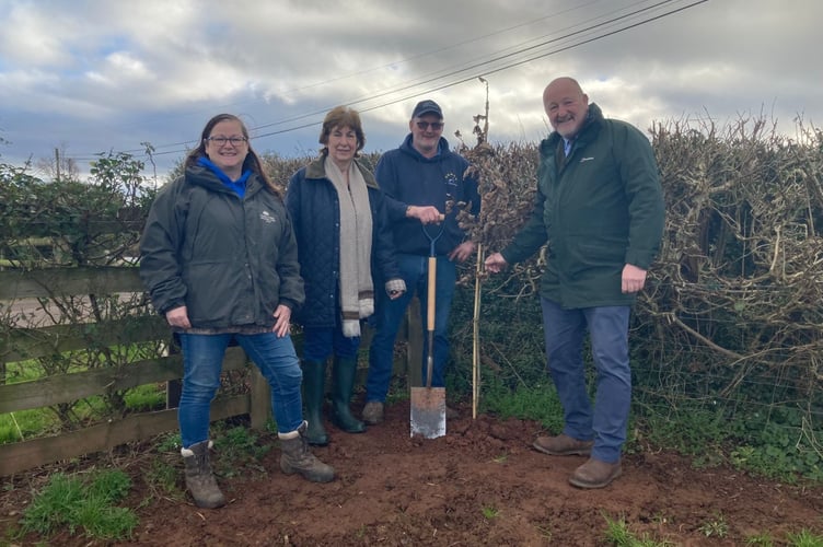 Peter Fox visited the Edwards’ home near Rockfield, Monmouth to plant an oak tree