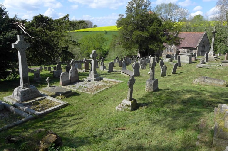 This part of the churchyard at Llangattock-vibon-avel contains the grave of Charles Rolls and is owned by the community council, one of the assets to be handed over after it is dissolved on May 5