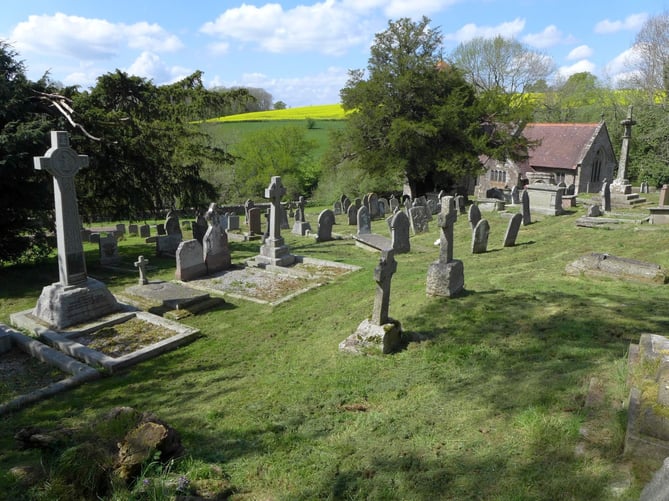This part of the churchyard at Llangattock-vibon-avel contains the grave of Charles Rolls and is owned by the community council, one of the assets to be handed over after it is dissolved on May 5