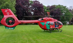 Air Ambulance lands in Bailey Park