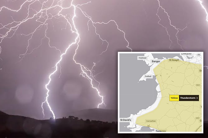 Yellow weather warning  for the majority of Wales on 30 June 2022