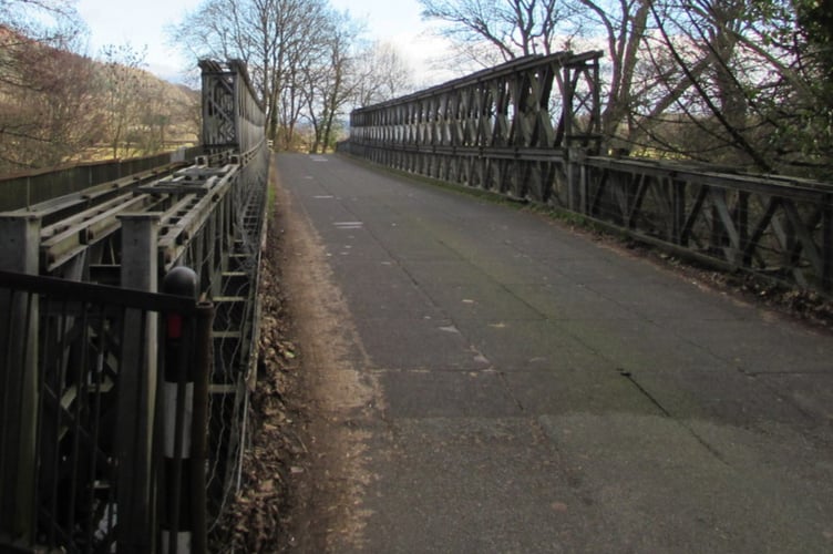 View east across Glangrwyney Bridge from Powys to Monmouthshire 