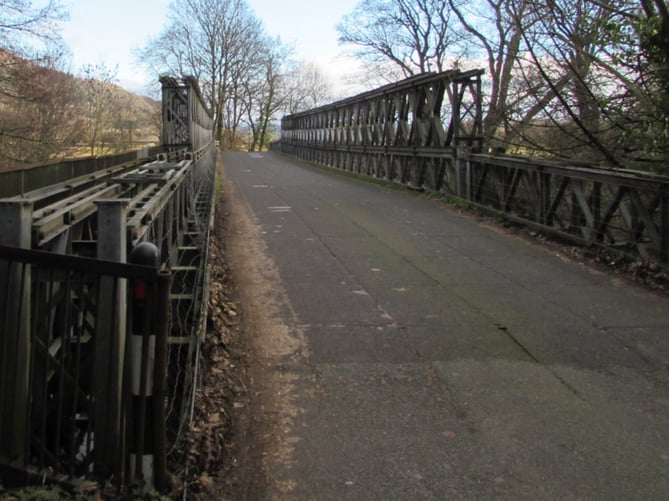 View east across Glangrwyney Bridge from Powys to Monmouthshire 