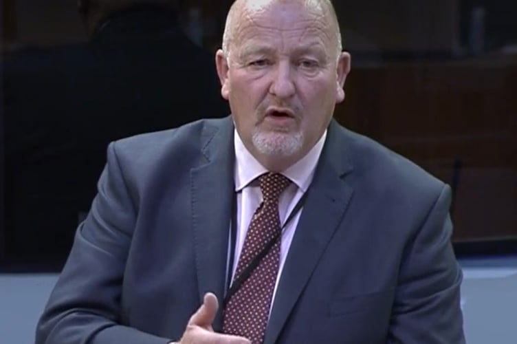 Peter Fox MS talks in the Senedd