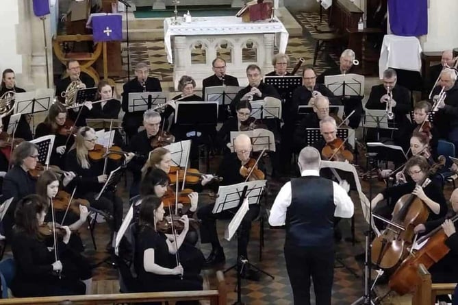 Abergavenny Symphony Orchestra in rehearsal