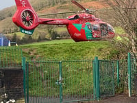 Air ambulance responds to call in Llanfoist