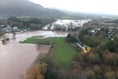 Watch dramatic drone video of flooding at Llanfoist