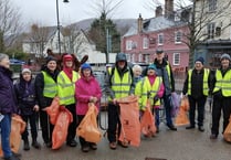 KAT put on their Macs to keep Abergavenny tidy
