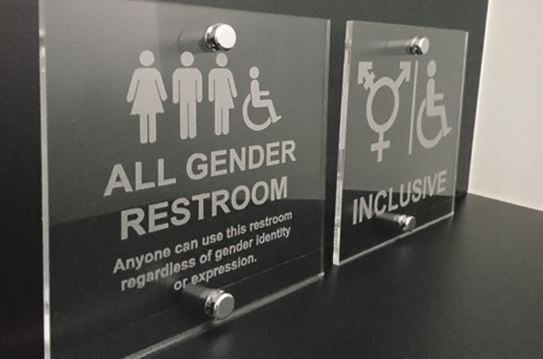 Signs for all gender toilet 