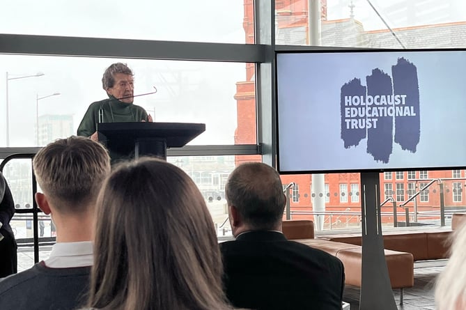 Hedi Argent speaks at the Senedd