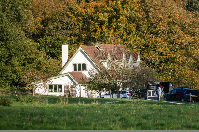 Police and forensics at Meadow Farm near Colton which is the centre of a murder investigation. Stuart Williamson 56, appeared at Norwich  Magistrates Court on Tuesday after beening charged with murder. He gave Meadow farm Barford Road , Colton as his address. Mr Williamson is accused of the murder of Ms Diane Douglas.