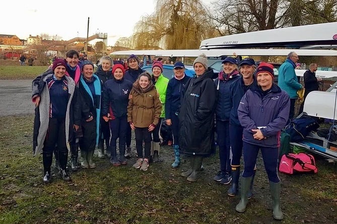 Monmouth rowers at the Stourport Winter Head
