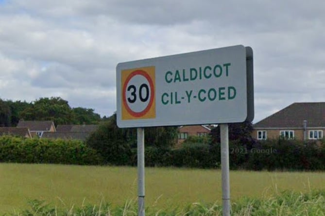 Caldicot road sign