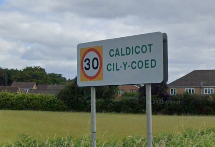 Caldicot road sign