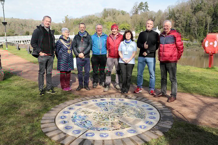 National Poet Ifor ap Glyn, Chepstow Town Mayor Margaret Griffiths, Jont Bulbeck (Natural Resources Wales), Simon Pickering 