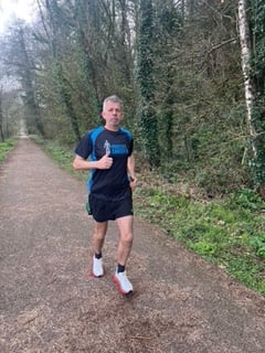 Mark Barrier training for London Marathon 
