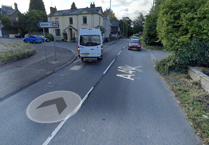 Sink hole appears on main Abergavenny road