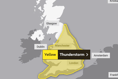 Yellow and Amber warnings issued for Sunday thunderstorms