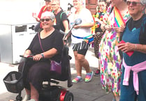 Rainbows, boas and bright blue skies as Aber Pride arrives in town 