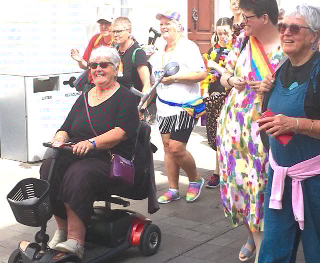 Rainbows, boas and bright blue skies as Aber Pride arrives in town 