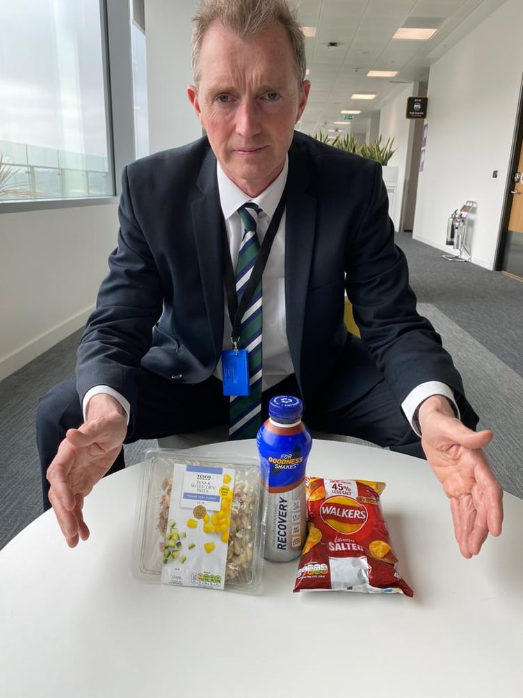 Welsh Secretary David Davies with his meal deal