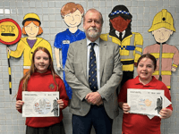 Gwent pupil says "stop violence" with anti-violence sticker