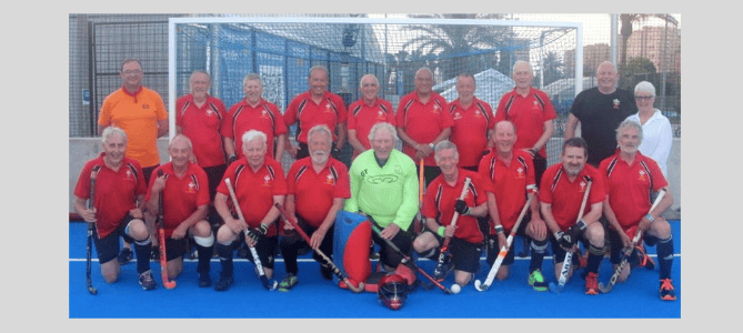 Cllr Chris Holland (bottom right) with the Welsh over 75s team