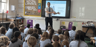 David TC Davies delivers democracy talk at Abergavenny school