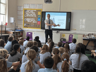 David TC Davies delivers democracy talk at Abergavenny school