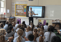 David TC Davies delivers democracy talk at Abergavenny school