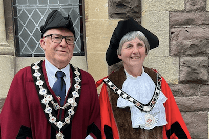 Cllr Anne Wilde and her Consort Cllr Gareth Wilde