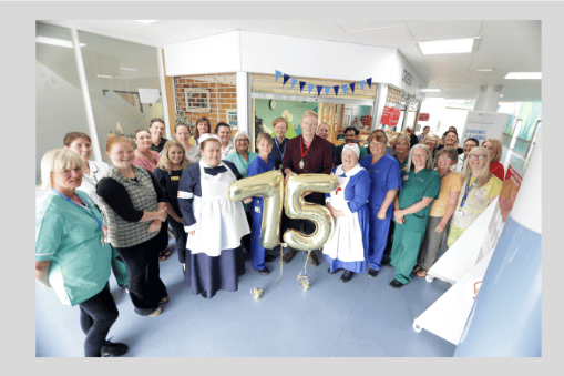 Abergavenny Town Council celebrated 75 years of the NHS with staff members at Nevill Hall