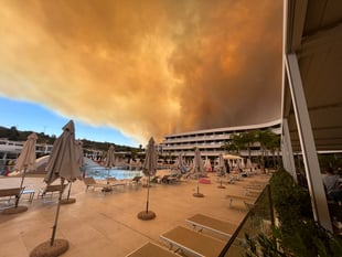 Drama as holidaying family escapes the Greek wildfires on Rhodes