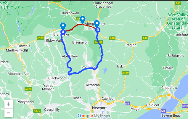 The latest diversion routes via Traffic Wales
