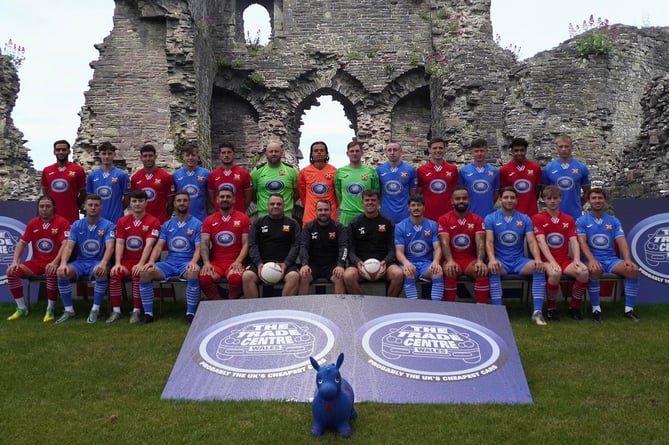 Abergavenny Town Fc in front of the castle
