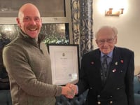 RBL Abergavenny branch celebrate Owen's achievement 