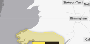 Abergavenny issued with yellow weather warning