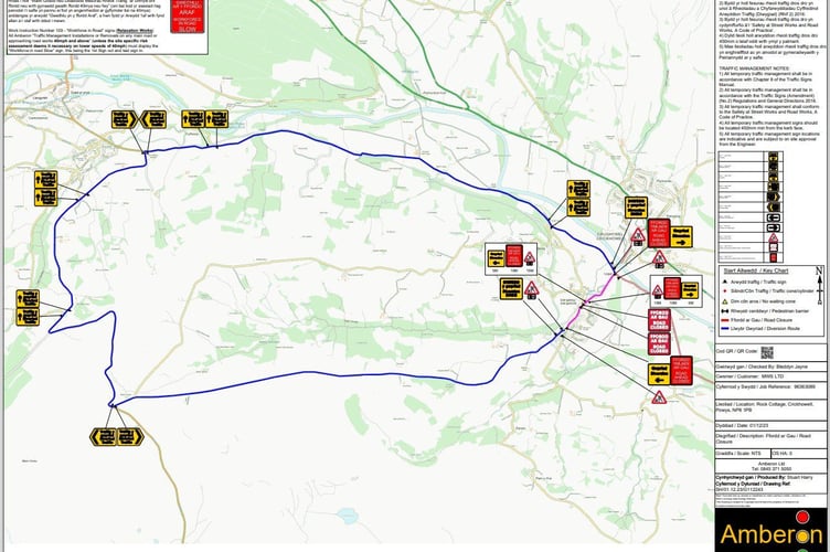 Road closure Llangattock