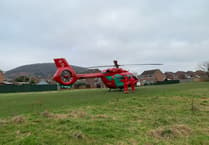 Air ambulance lands at Croesonen Parc