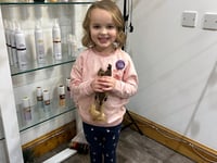 Plucky Maia Alys braves the chop for Little Princess charity