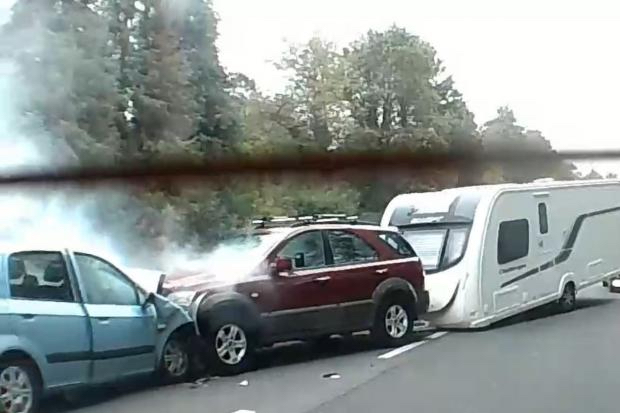 PC caused head-on crash while overtaking with caravan