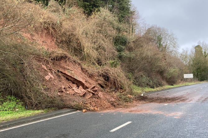 The A40 landslip near Monmouth