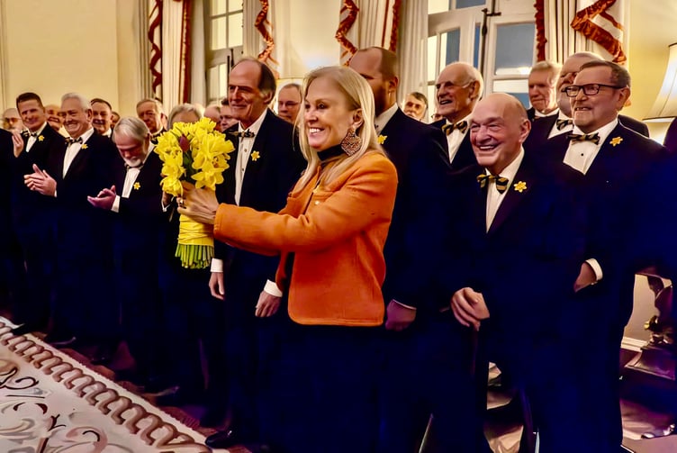 Monmouth Male Voice Choir serenaded the US Ambassador