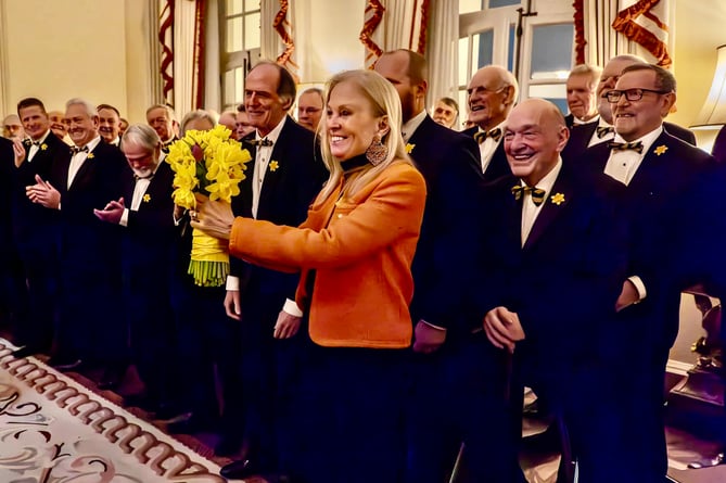 Monmouth Male Voice Choir serenaded the US Ambassador