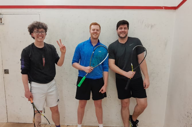 Abergavenny Squash Club's Matthew Hughes, Rob Ellis and Matt Thompson