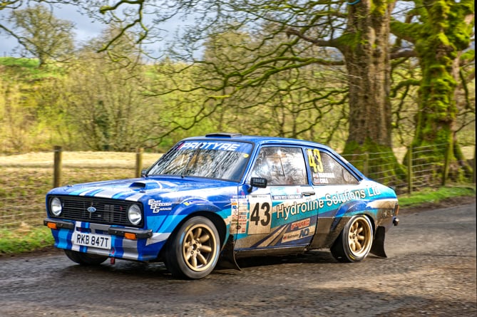 Brad Cole  and Jamie Vaughan in their Ford Escort Mk2(Pic by Paul Mitchell)